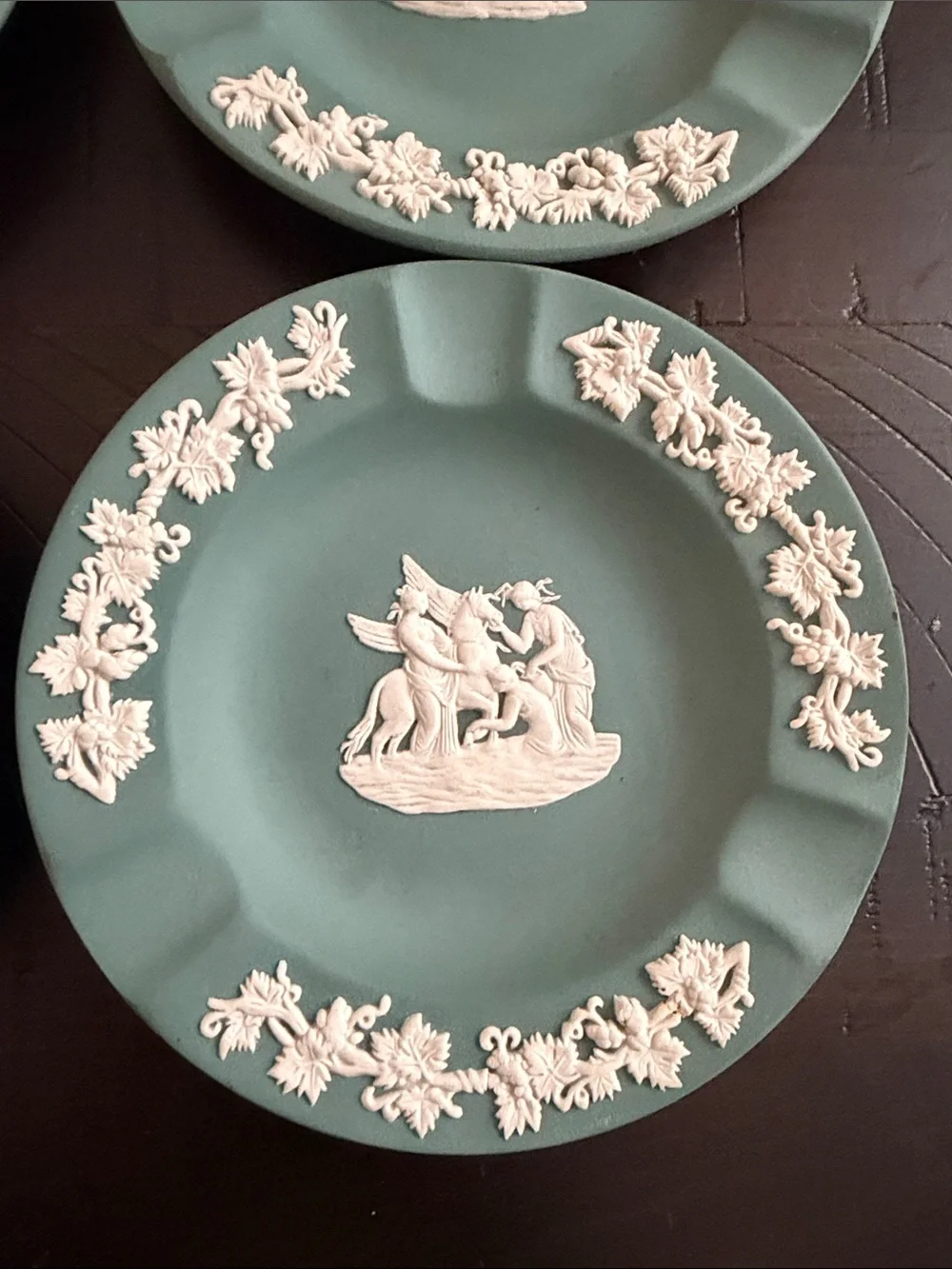 Vintage Teal Green Wedgewood Commerative Rare Ashtrays set of 4